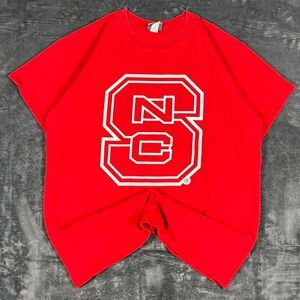 Y2K NC State Red & White‎ Graphic T-Shirt - size large